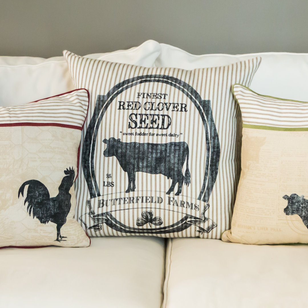 Farmhouse Cotton Reversible Throw Pillow Heritage Lace