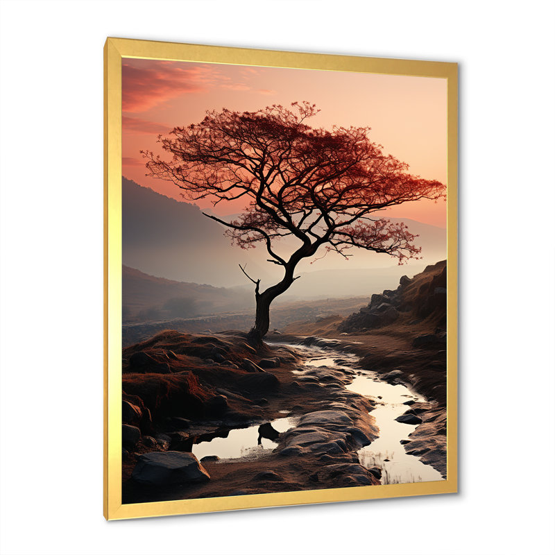 " Volcano Volcanic Emission III ", Gold Single Picture Framed, 20" H x 12" W x 1" D