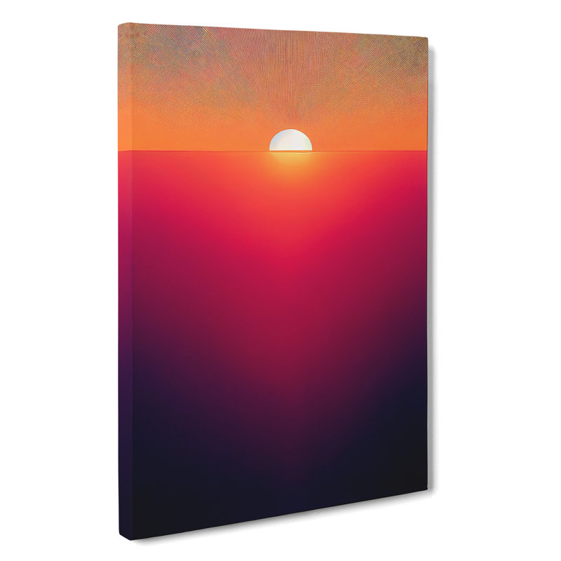 Beguiling Abstract Sunset - Wall Art, Wrapped Canvas, 50cm H x 35cm W x 3cm D, No Matte