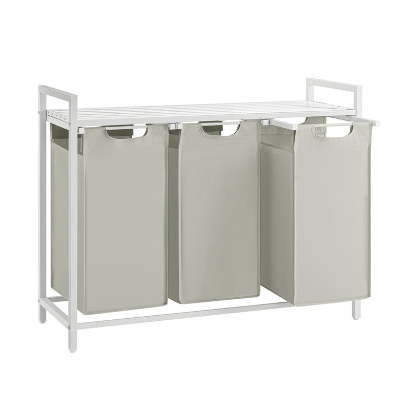 Laundry Sorter with Handles, White/Grey