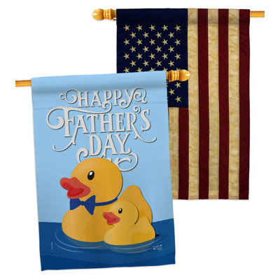 Double Sided 40'' H x 28'' W Polyester Father's Day House Flag