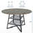 Round Dining Table for 4–6 with Storage Shelf, 42" or 47" Circle Kitchen Table, Rustic Farmhouse Style High-Top Dining Room Table-581229264-581229292
