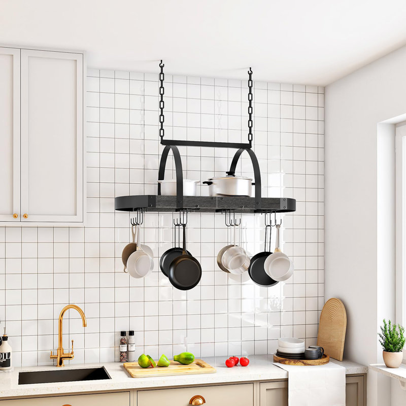 Hanging Pot Rack, Charcoal Black
