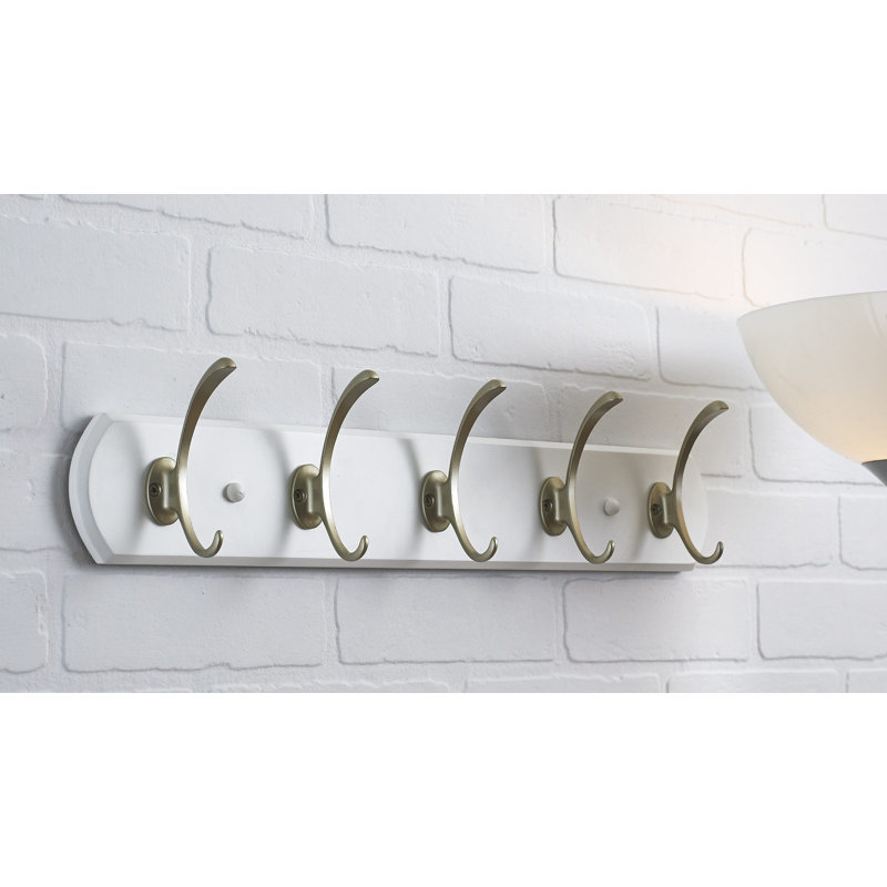 Porte-manteaux mural transitionnel, Blanc / nickel mat