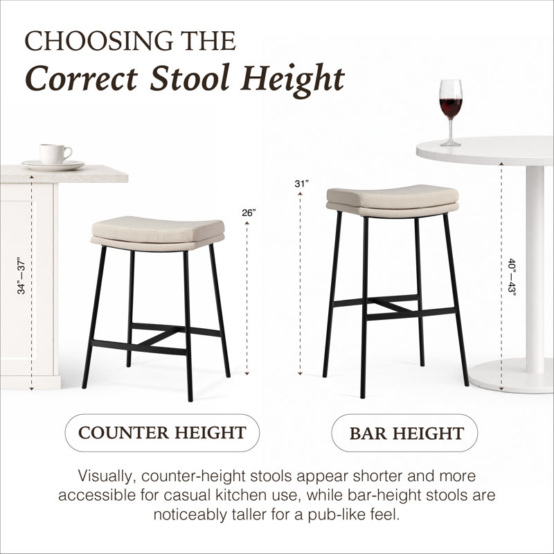 Berkley Counter Stool In Matte Black With Light Beige Fabric, Counter Stool (26" Seat Height), Matte Black