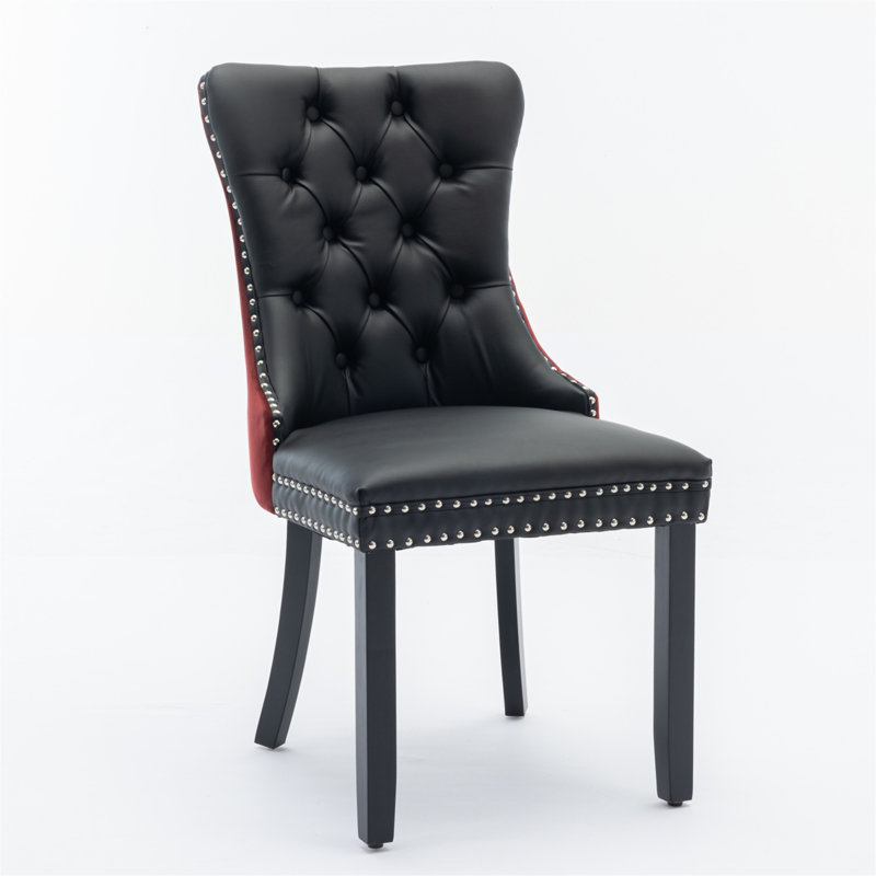 Dining Chair, Black/Burgundy