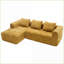 Canapé modulaire en L modulaire avec méridienne 98,42 pouces Modern - Chenille douce, sans assemblage, poches latérales | Beige | Chenille | Dossier rembourré-836102883