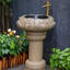 Lavabo sur pied en pierre artificielle en forme de pétale pour jardin extérieur
