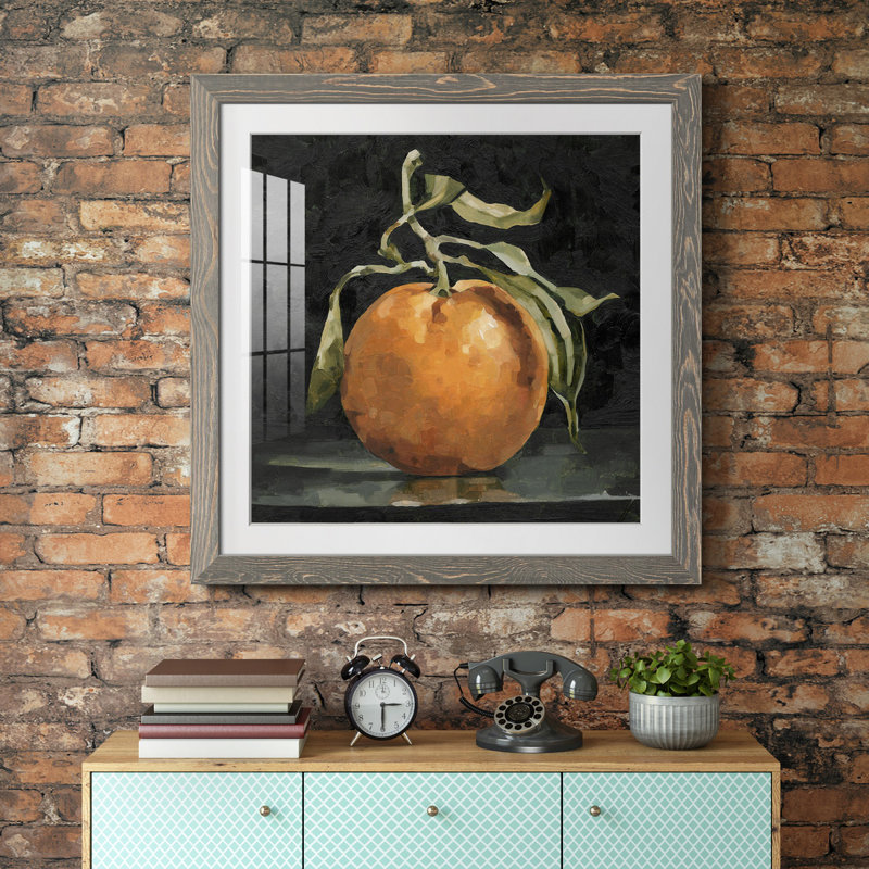 Impression encadrée orange foncé II II - prêt à accrocher, H 20 po x l 20 po x P 1,5 po, Encadré gris