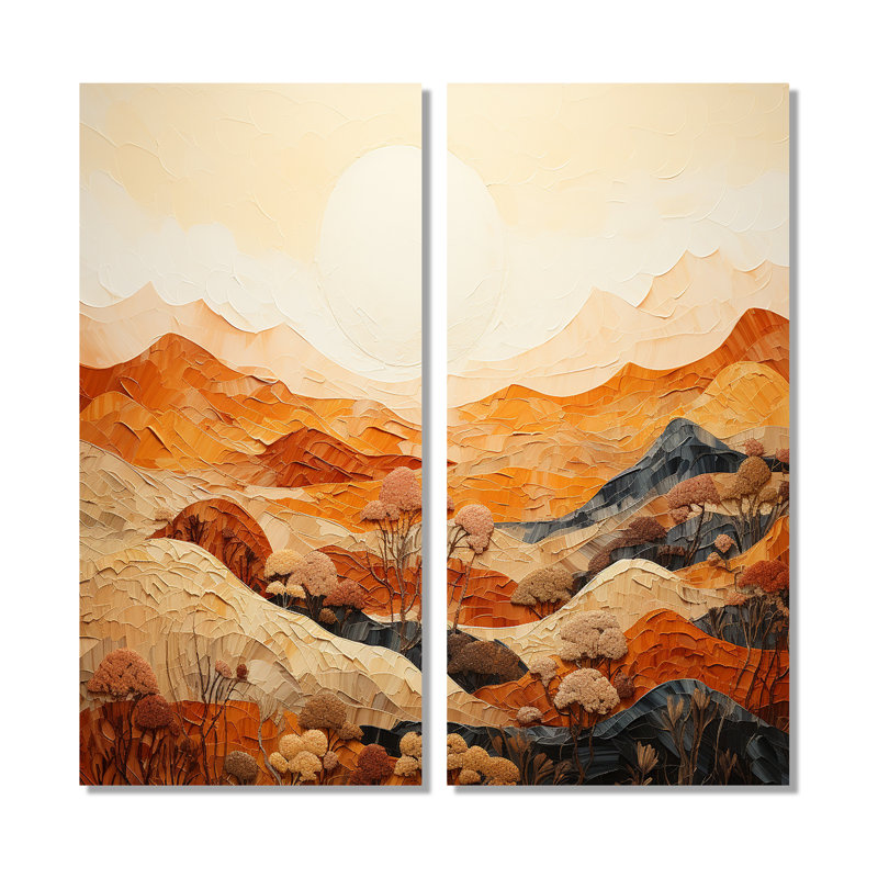 Canyon Mirage III - art mural orange, H 32 po x l 32 po, Toile tendue, Ne s’applique pas