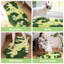 Tapis de bain en mousse, joli tapis de bain vert avec fleurs blanches, 109 x 51 cm
