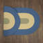 Tapis ovale en polypropylène tissé à la machine intérieur / extérieur bleu Oasis-95698309