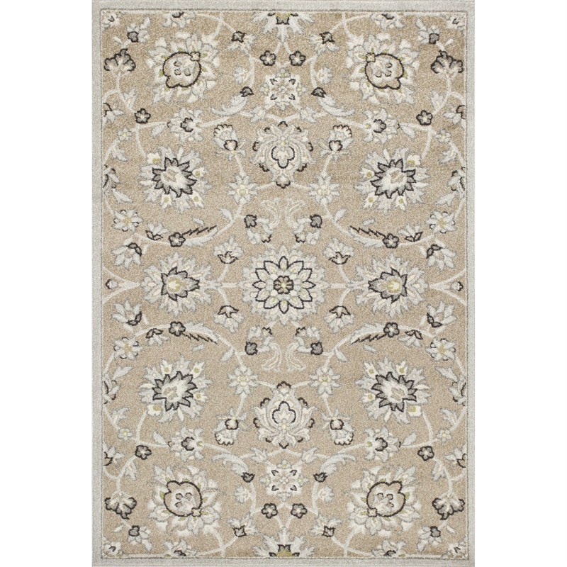 Tapis beige/gris Desmend, Rectangle 5 pi 3 po x 7 pi 7 po