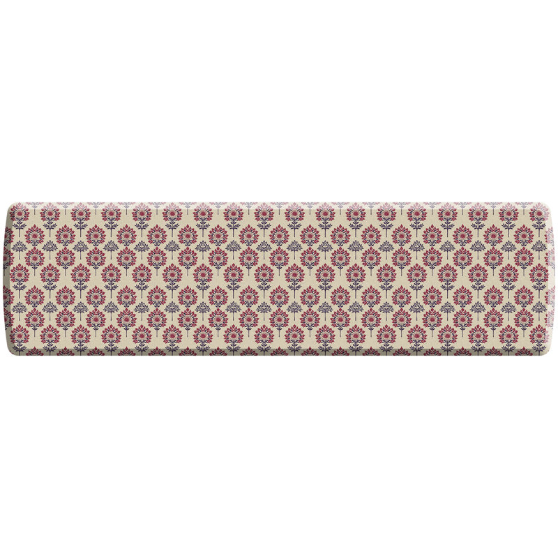 Anti-Fatigue Kitchen Comfort Mat, Blockprint Garden Pattern In Indigo Blossom, Tapis de couloir 2 pi 6 po x 9 pi