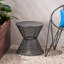 Table d'appoint - Timeless Classic, structure en fer, noir mat, aspect maille Breezy, 18,19 po P x P 18,34 H en fer noir, profondeur, largeur, hauteur du produit