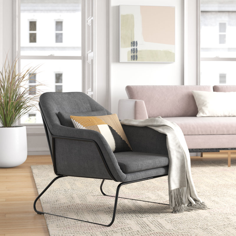 Andice Upholstered Armchair, Dark Grey