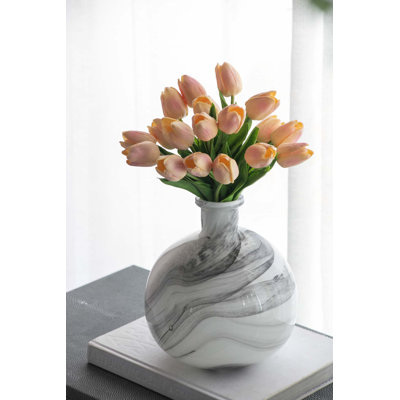 Svirla Vase-Black-And-White Swirl