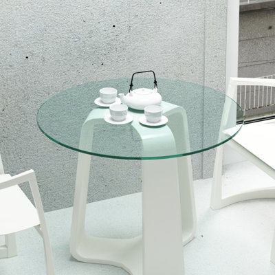 Table en verre trempé transparent l 30 po x P 30 po x H 0,2 po