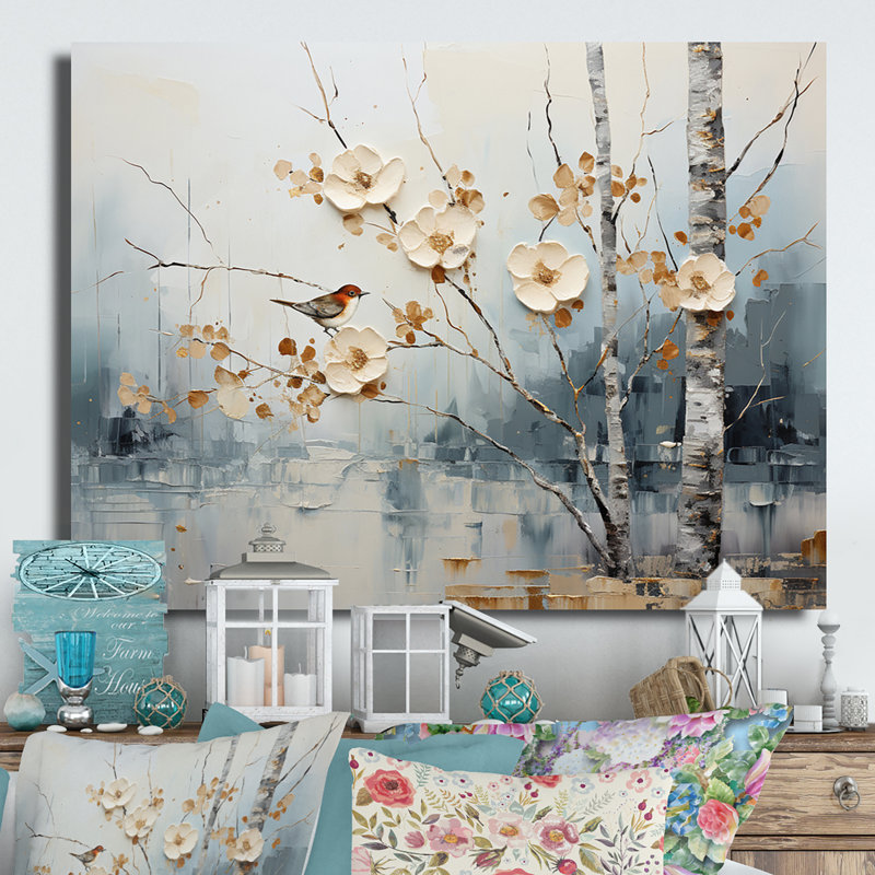 Décoration murale en métal Birch Woods Ethereal Elegance II - Animaux, H 24 po x l 32 po x P 1 po