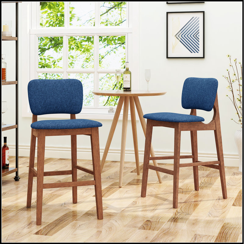 Chaise de bar de style Mid-Century moderne avec conception ergonomique et structure en bois durable pour une assise confortable dans les espaces contemporains