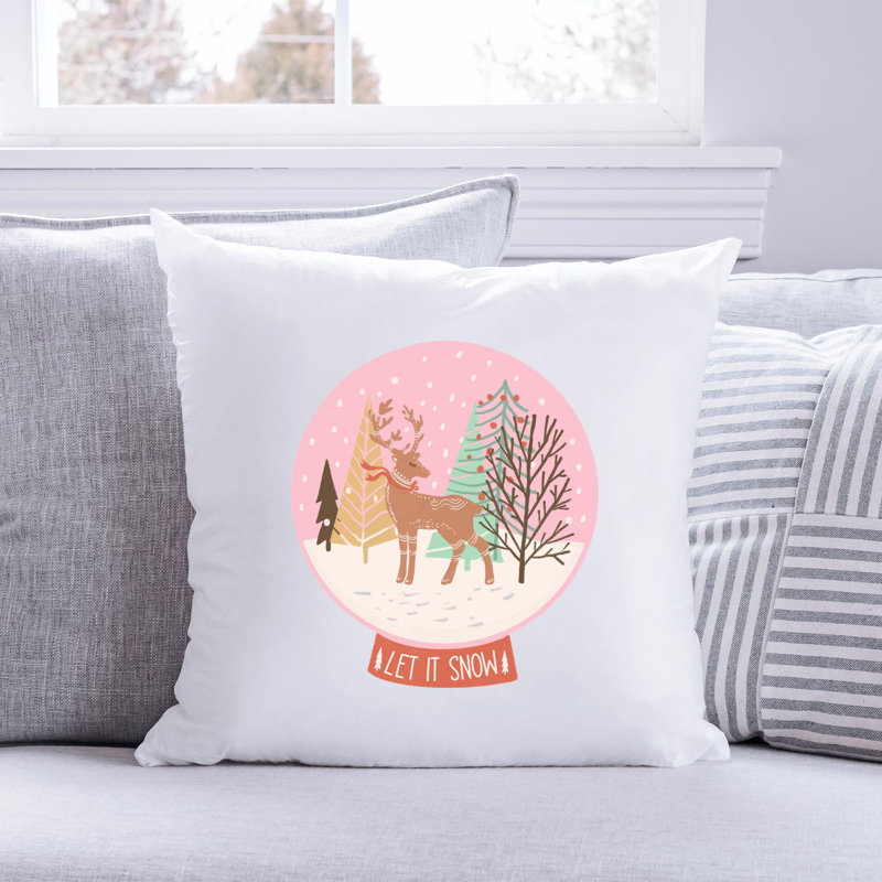 Christmas Illustration_2 Reversible Throw Pillow, 14" x 14"