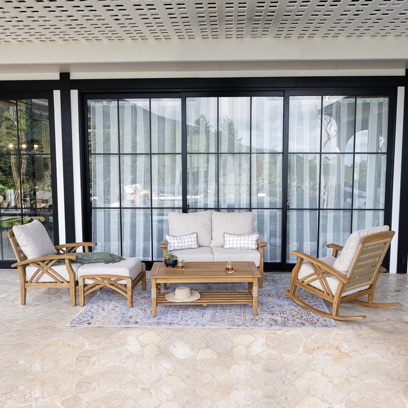 Campana 5 - Piece Teak Outdoor Conversation Set With Cushions