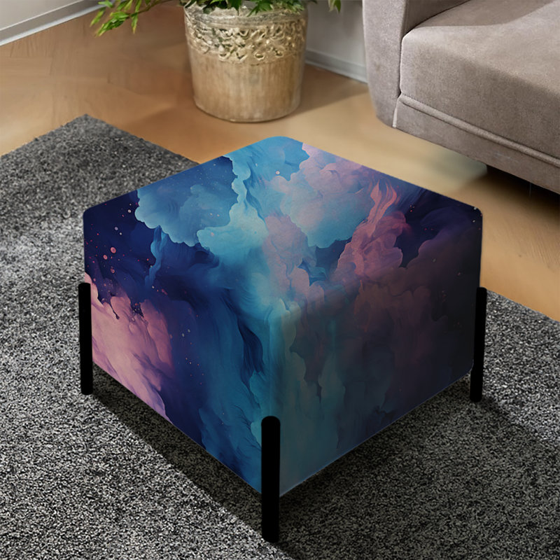 Nebula Reverie Moody Patterns - Repose-pieds carré floral