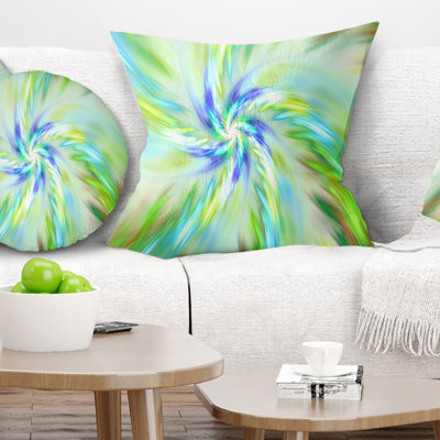 Dance of Bright Spiral Green Flower - Floral Printed Pillow