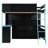3 Drawers Modern Loft Bed With Lighted Desk And Storage Bookcase, Full Size-1059518085