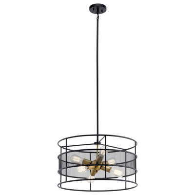 Luminaire suspendu tambour 6 lumières Saxton