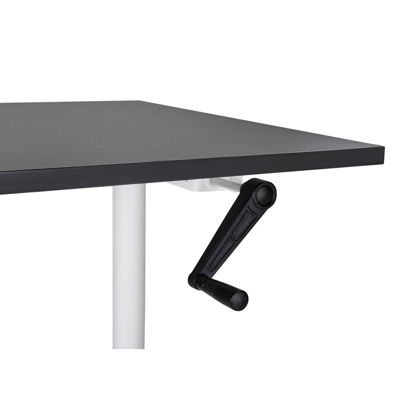 Amarianna Adjustable Height Steel Standing Desk, 119cm H x 160cm W x 72cm D, White, Black