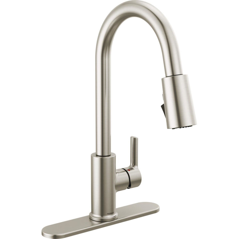 Peerless Flute Ceramic Valve Kitchen Faucet, Silver, 1.5