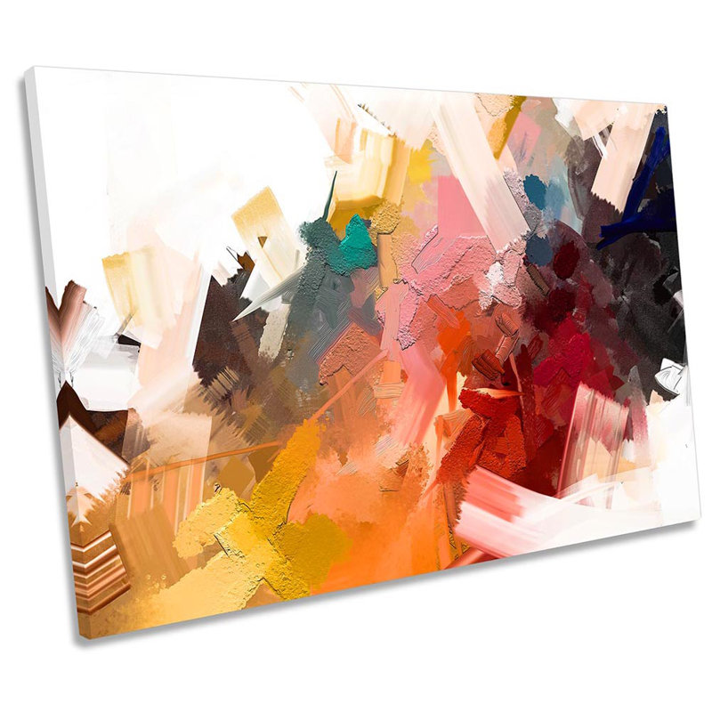 Paint Strokes Abstract - Wrapped Canvas Painting, 30.5cm H x  45.7cm W 