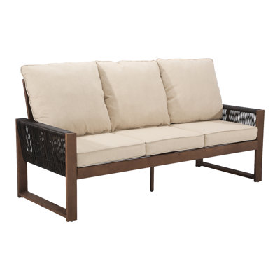 Wood Patio Sofa With Cushions by Latitude Run
