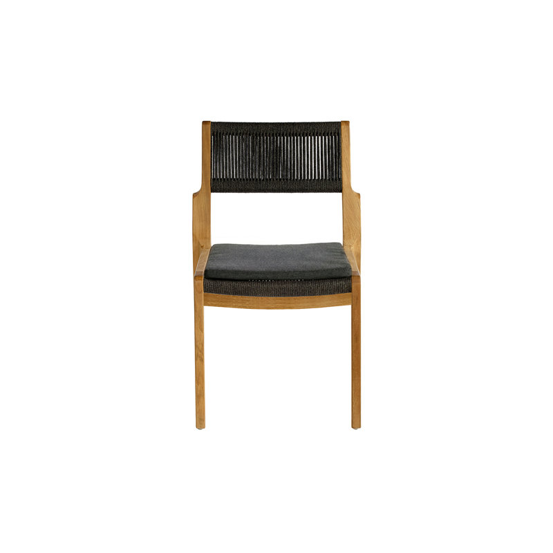 Chaise d'appoint de patio en teck Skagen, Sooty