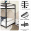 Structure en métal robuste pour lit superposé simple avec échelle et garde-corps, assemblage facile, idéal pour les enfants et les adultes, conception à profil bas, solution peu encombrante