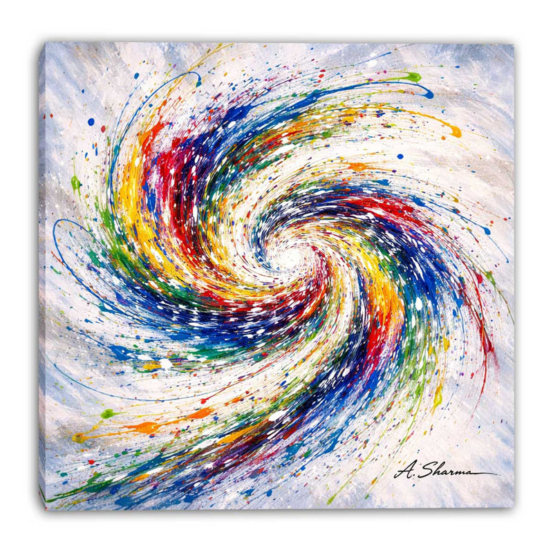Art mural sur toile Radiant Spiral, L 20 po x H 20 po x P 1,5 po