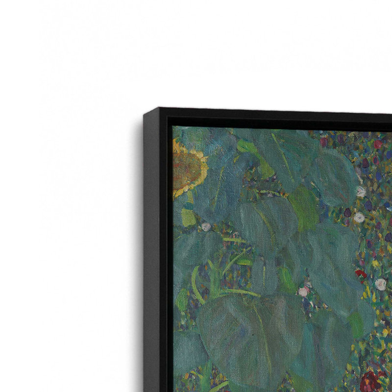 Sunlit Garden Symphony, 12.75" H x 12.75" W, Floater Frame, Satin Black
