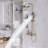Round Rainfall Shower System, 10" Head, 3-Function Handheld, High Pressure, Anti-Limescale, Brushed Gold-125033881