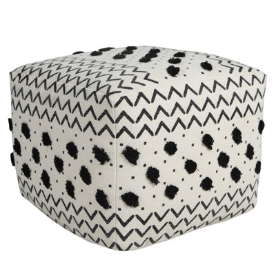 Rinard 18" Wide Square Geometric Pouf Ottoman by Foundry Select
