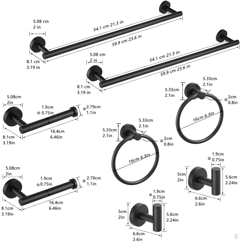 8-Pieces Bathroom Accessories Set, Stainless Steel Bathroom Hardware Set, Bath Towel Bar Set, Towel Racks For Bathroom Wall Mounted.