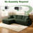 Corduroy Sectional Couch Sofa With L-Shape Chaise, Modern Modular Compression Sofa Couch Upholstered Couches For Living Room Bedroom, No Assembly Required-286268061
