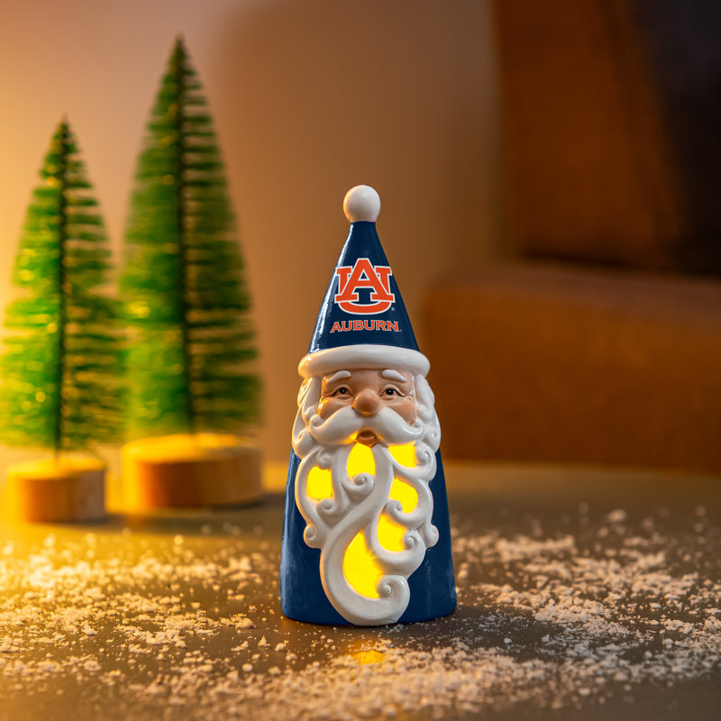 Auburn University Blue and White Ceramic LED Santa Statue