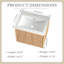 Meuble-lavabo simple 24 po avec plateau intégré en résine blanche 24 po