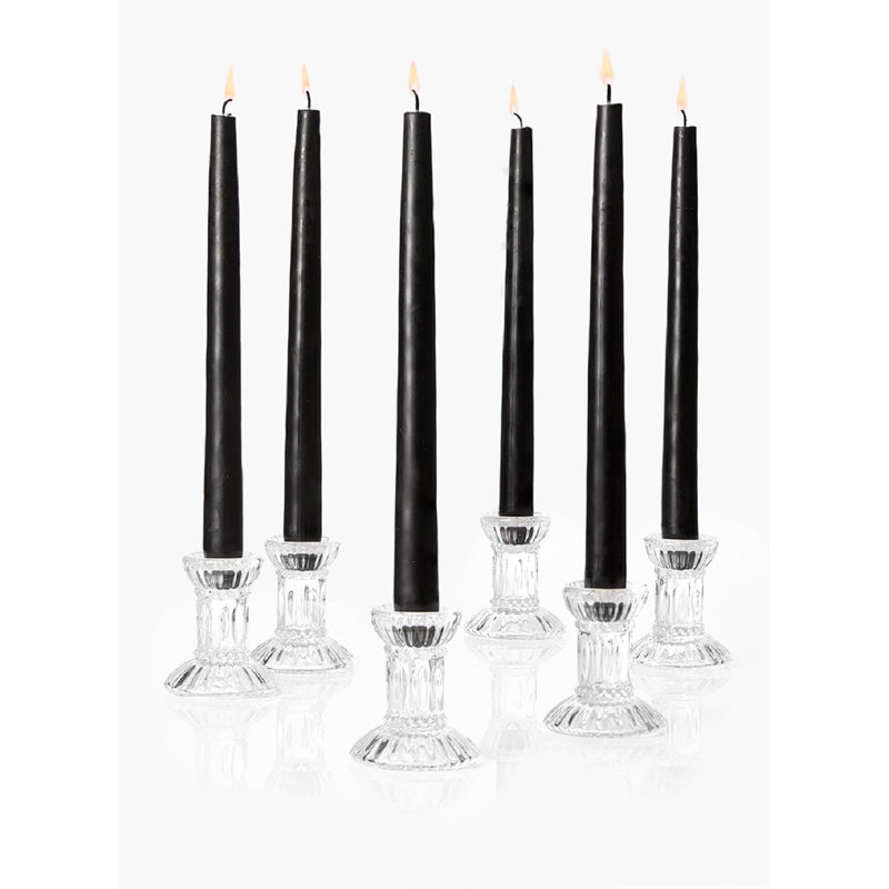 Ensemble de chandelles de table en verre 6 pièces, H 3 po x l 2,5 po x P 2,5 po