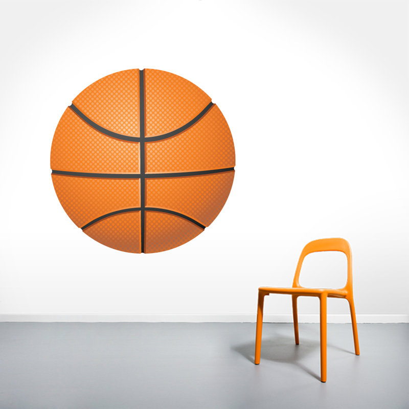 Décalcomanie murale basket, H 36 po x l 36 po
