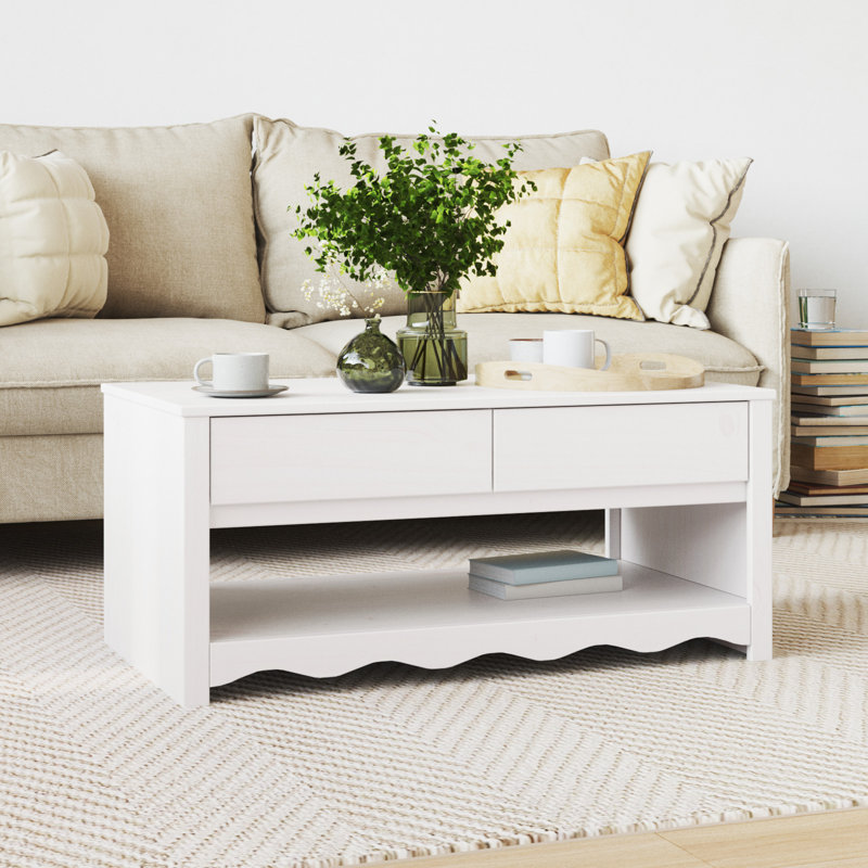 Coffee Table with Storage, White