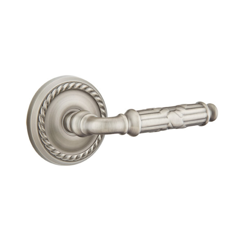 Levier de porte d'intimité (lit et bain) avec rosette, Droite, Nickel antique
