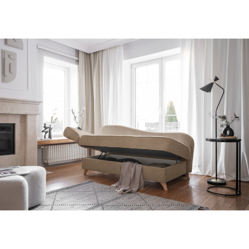 Chic Charlotte Storage Chaise Longue, Left facing, Taupe