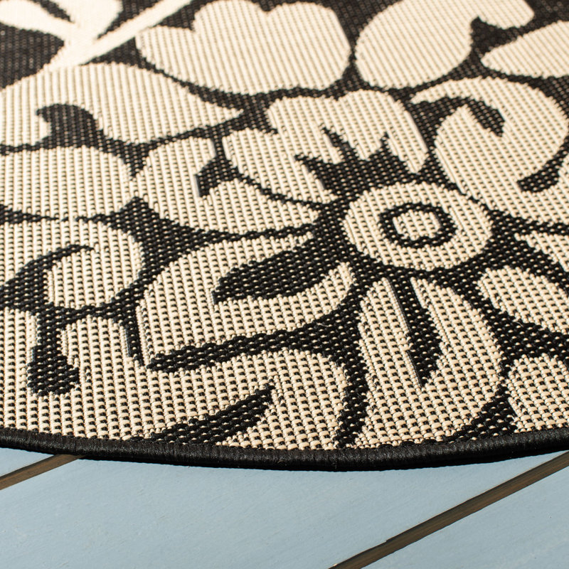 Herefordshire Performance Floral Indoor/Outdoor Area Rug, Round 5'3"